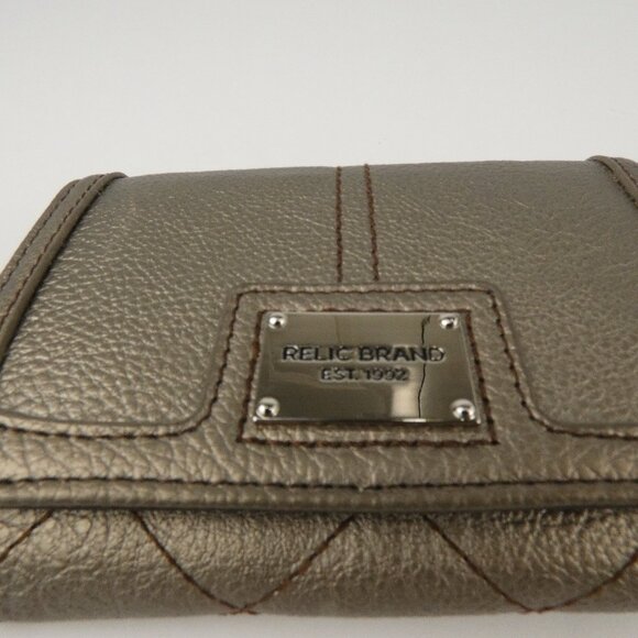 RELIC Wallet Womens Metallic Gold Clutch With Snap Closure Faux Leather - Picture 8 of 16